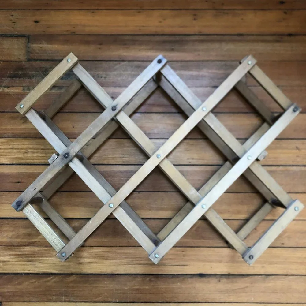 1970s Vintage Expandable Wooden Wine Rack - Versatile Organizer